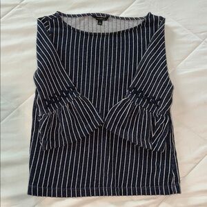 BANANA REPUBLIC Navy and White Striped Blouse